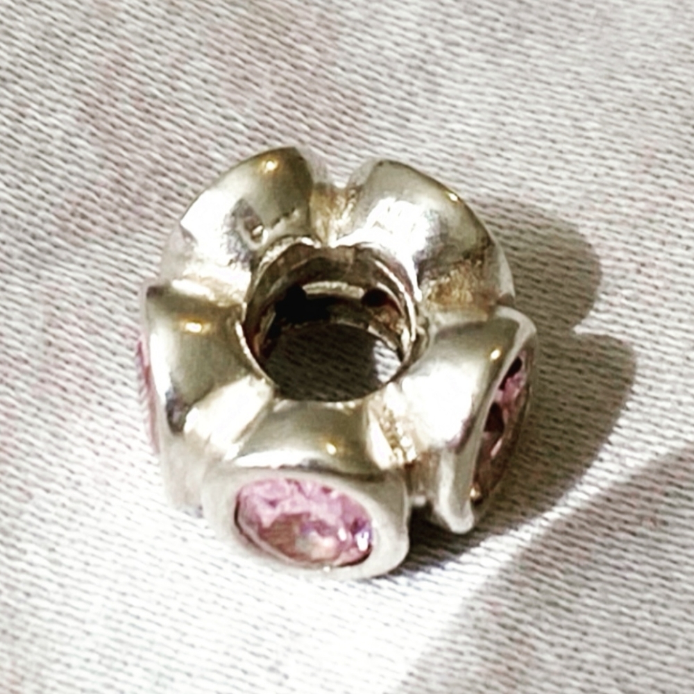PAIR of Authentic Pandora charms " Oval lights pink " #790311PCZ - Picture 8 of 16